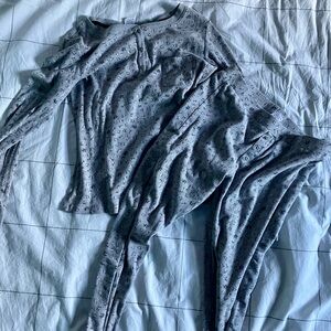 Gray Calvin Klein Pajama Set S Long Sleeve